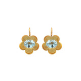 Stephanie Albertson Small Double Layer Flower Earrings with Aquamarine - Be On Park