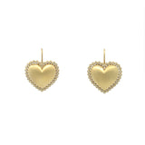 Suzy Landa Puffy Heart Earrings with Beaded Diamond Halo