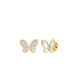 Roberto Coin Mother of Pearl and Diamond Butterfly Earrings