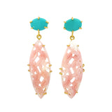 Be x Stephanie Albertson Carved Opal and Turquoise Drop Earrings