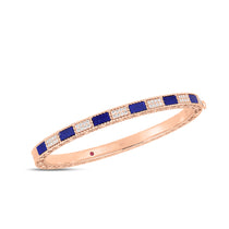 Roberto Coin Mosaic Alternating Blue Lapis and Diamond Bangle - Be On Park