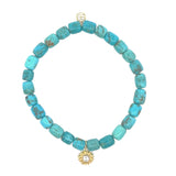 Sydney Evan Turquoise Beaded Bracelet with Starburst Charm