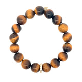 Sydney Evan Tiger's Eye Beaded Bracelet with Diamond Rondelle