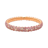 Zydo Pink Sapphire and Diamond Domed Stretch Bracelet