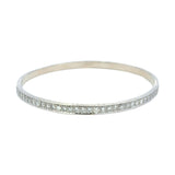 Estate Platinum Bangle with Diamond Center