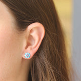 Goshwara 'Queen' Tanzanite, Diamond and Turquoise Enamel Hexagon Studs