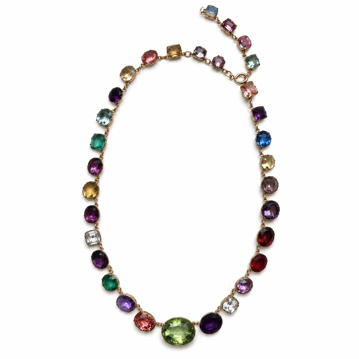 Pocket of Rocks Vintage Multi-Gemstone Riviera Necklace - Be On Park
