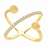 Nanis Soffio 18K Yellow Gold Diamond Criss Cross Ring