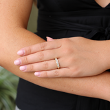 Emerald-Cut Diamond Part-Way Band