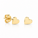 Sydney Evan 14K Yellow Gold Tiny Pure Heart Stud Earrings