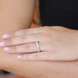 Platinum Emerald Cut Diamond Eternity Band