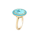 Goshwara "Melange" Blue Topaz & Turquoise Oval Ring