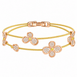 Paul Morelli 18K Yellow Gold Forget Me Not Diamond Double Wire Bracelet