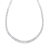 Vintage Channel Set Baguette Diamond Tennis Necklace