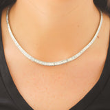 Vintage Channel Set Baguette Diamond Tennis Necklace