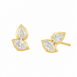 Jade Trau Posey Studs II Diamond Earrings in 18K Yellow Gold - Be On Park