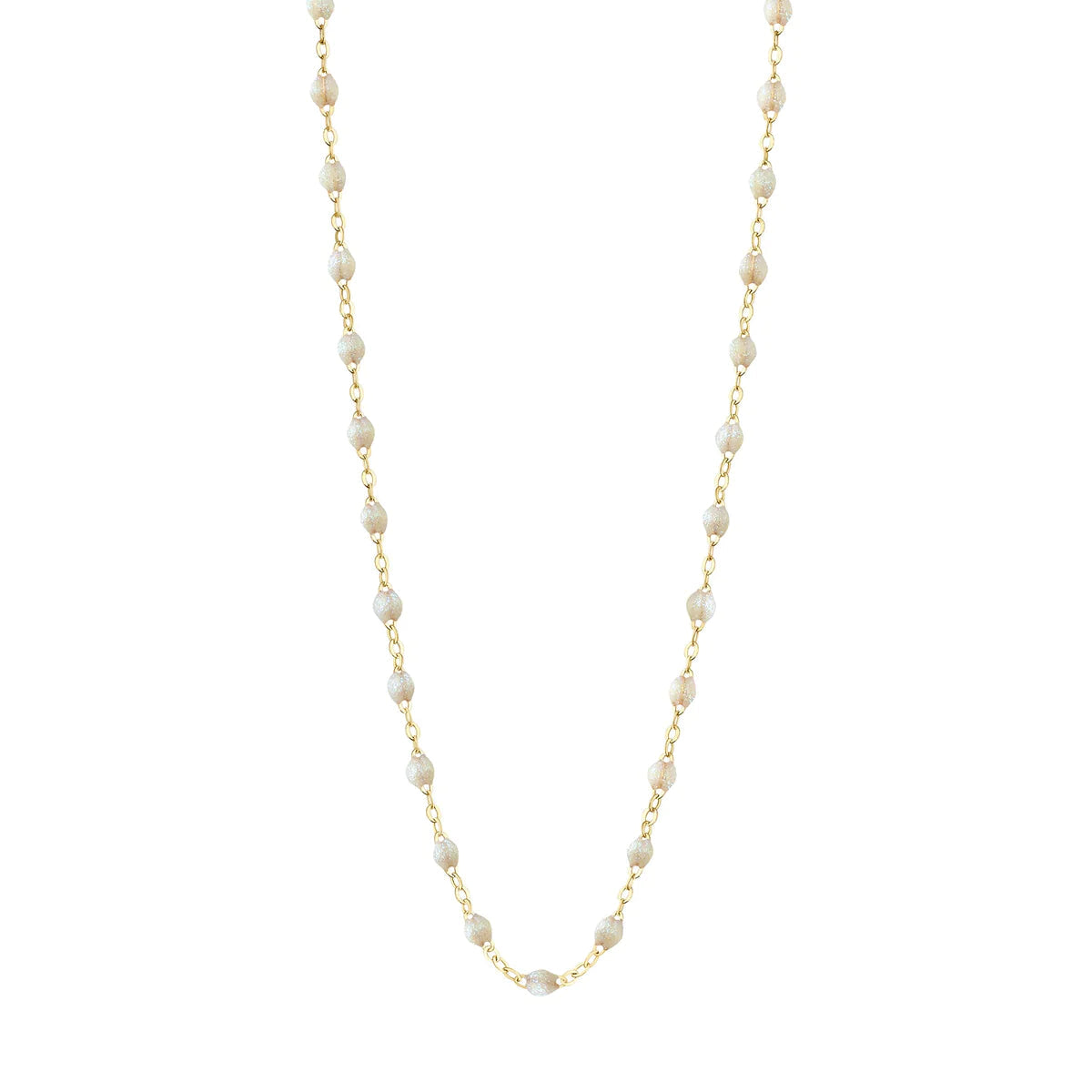 Classic Gigi Clozeau Necklace in Yellow Gold, 16.5", White - Be On Park