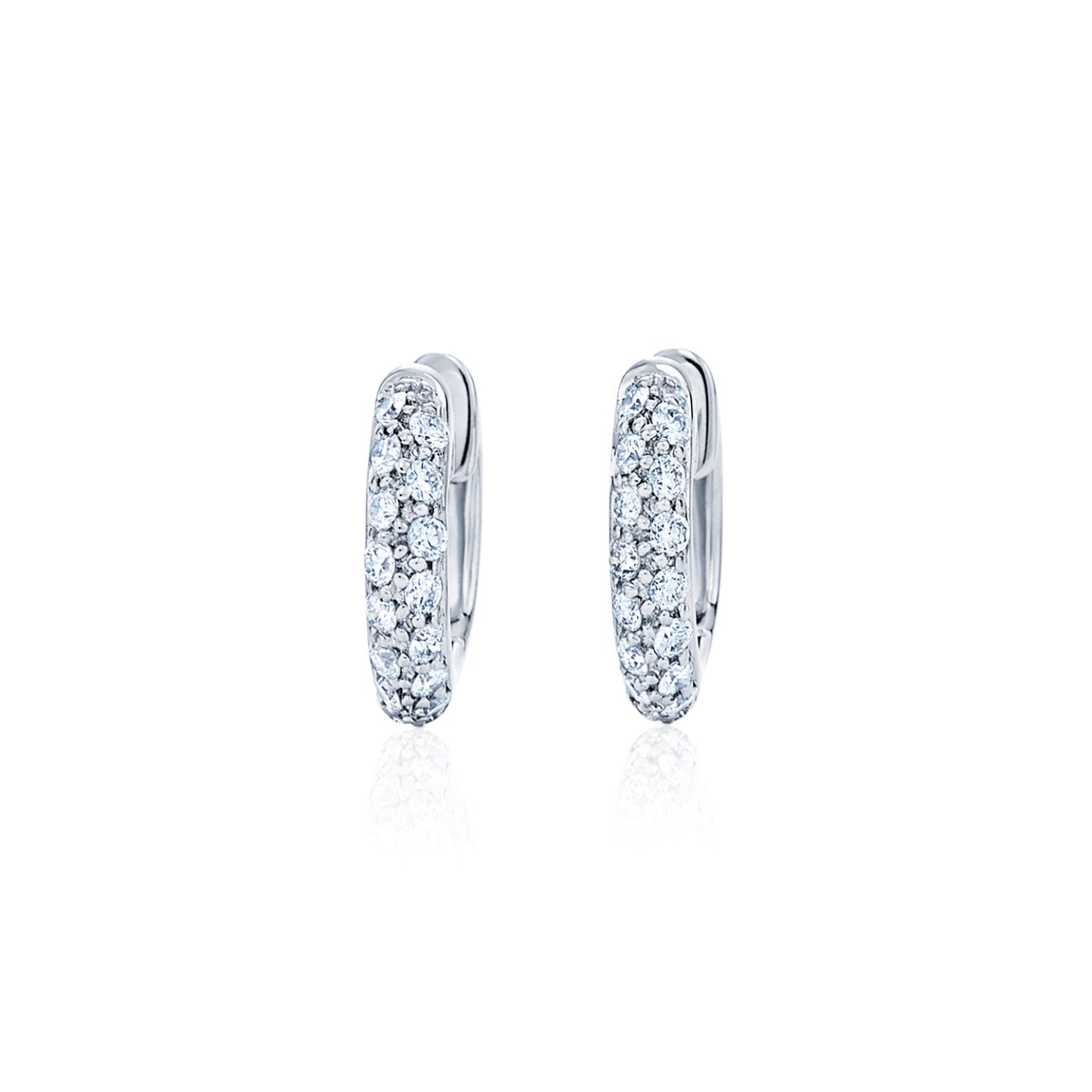 Kwiat Moonlight Petit Hoop Earrings with Pave Diamonds - Be On Park