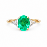 Lauren K Vintage Oval Emerald & Diamond Ring