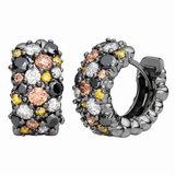Paul Morelli Multicolor Diamond Wide Hoop Earrings in 18K Blackened Gold