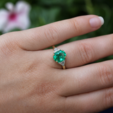 Lauren K Vintage Oval Emerald & Diamond Ring