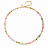 The Finest Stack 14K Yellow Gold Watermelon Tourmaline & Diamond Beaded Necklace