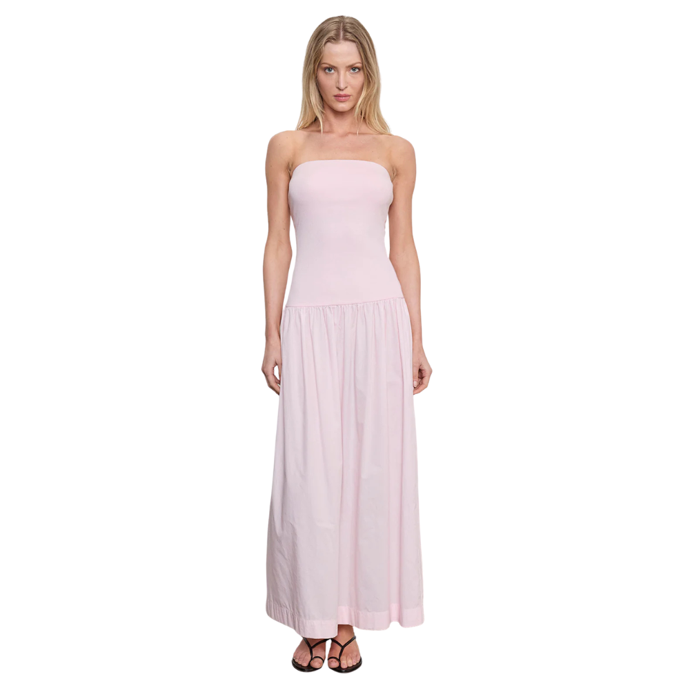 Enza Costa Cotton Bandeau Dress in Cherry Blossom - Be On Park