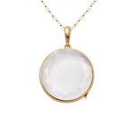 Loquet Large Round Gold Locket 18K on 18" Oval Chain - Be On Park