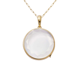 Loquet Large Round Gold Locket 18K on 18" Oval Chain - Be On Park