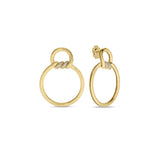 Roberto Coin Diamond Twist Circle Drop Earrings