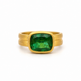 Stephanie Albertson Green Tourmaline Cushion Ring