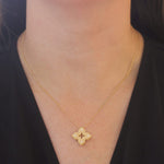 Roberto Coin petite Venetian Princess satin flower pendant with diamonds - Be On Park