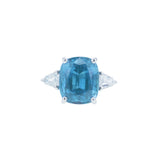 XO Blue Zircon & Shield Cut Diamond Ring