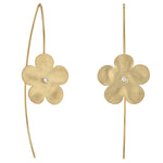 Marika Desert Gold Flower Drop Diamond Earrings - Be On Park