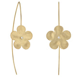 Marika Desert Gold Flower Drop Diamond Earrings - Be On Park
