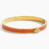 6mm Skinny Pave Button Orange & Gold Bangle