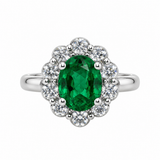 XO Jewels Oval Emerald & Diamond Halo Ring - Be On Park