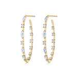 Kwiat Starry night hoop earrings with alternating marquis and round diamonds - Be On Park
