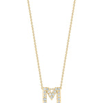 Roberto Coin 16-18" love letter diamond "M" necklace, additional letters available - Be On Park