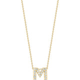 Roberto Coin 16-18" love letter diamond "M" necklace, additional letters available - Be On Park