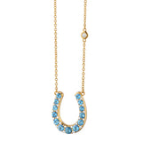 Monica Rich Kosann Diamond and Aquamarine Horseshoe Charm