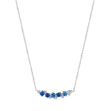 Penny Preville Blue Sapphire and Diamond Cluster Bar Necklace