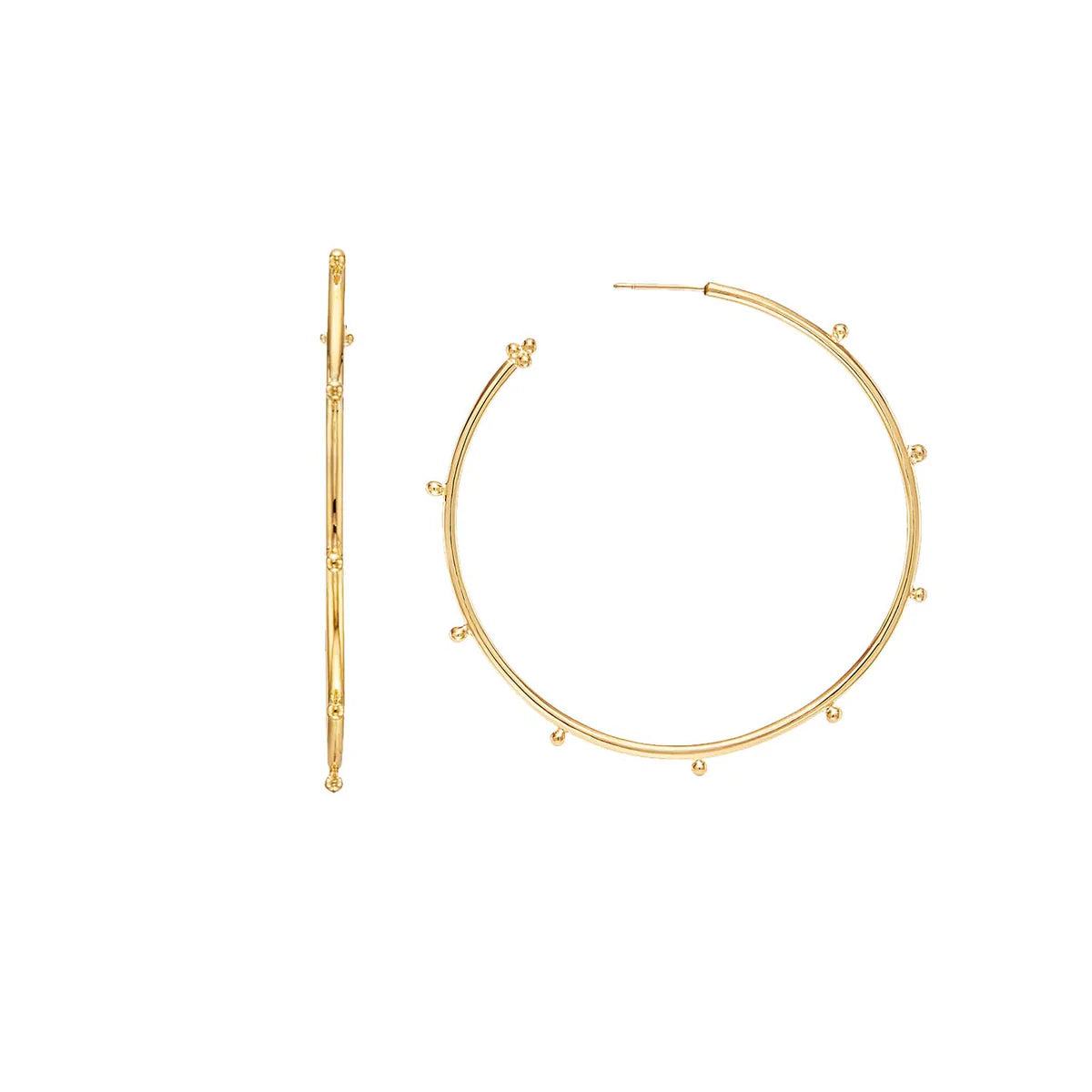 Temple St. Clair Large Granulated Hoops - Be On Park