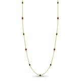 Tresor Emerald, Ruby, and Sapphire Station Necklace
