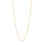 The Classic Gigi Clozeau Necklace in Yellow Gold, 16.5", Baby Pink - Be On Park