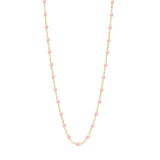 The Classic Gigi Clozeau Necklace in Yellow Gold, 16.5", Baby Pink - Be On Park