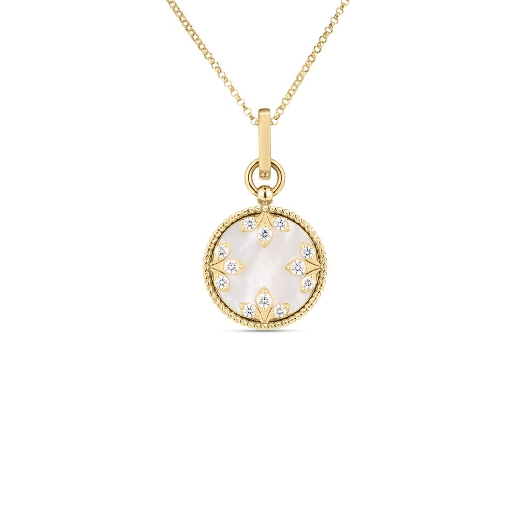 Roberto Coin VENETIAN MEDALLIONS MEDIUM Mother of pearl PENDANT NECKLACE - Be On Park