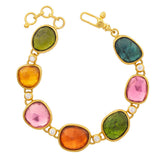 One-of-a-Kind Tourmaline Bracelet with Diamond Links