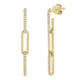 Shy Creation Diamond Paperclip Link Earrings