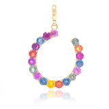 Jenna Blake Rainbow Multi-Colored Sapphire Horseshoe Pendant